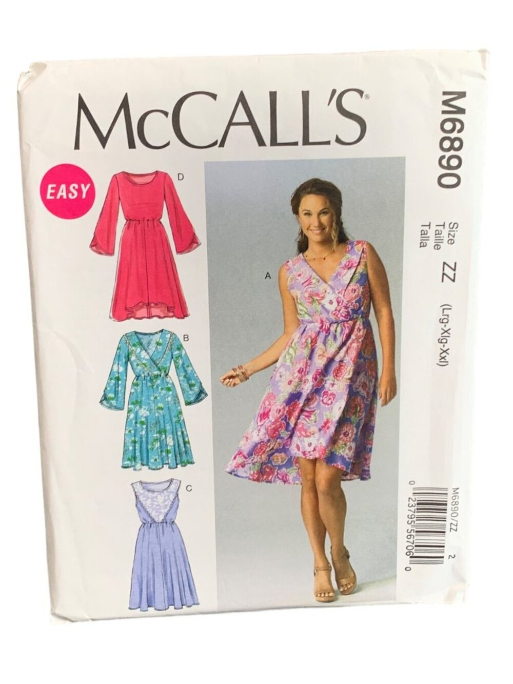 McCalls M6890 Easy Misses Dress Pattern Size L-XL-XXL Uncut